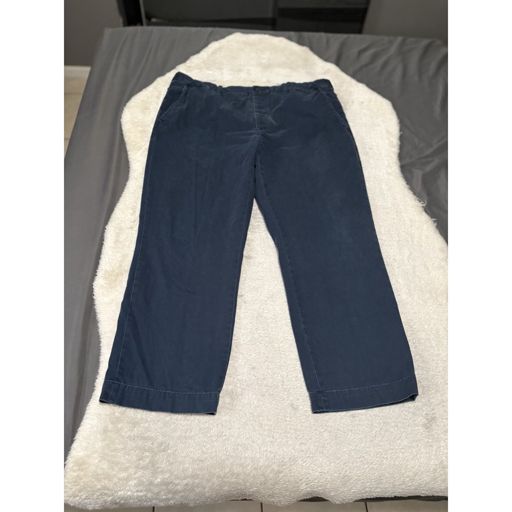Polo Ralph Lauren Bleecker Trousers Men's 40x30 Blue Faded Fit Chino Zip-Fly